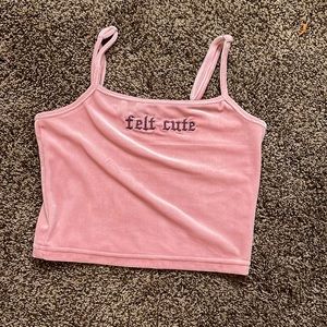 Velvet pink crop top